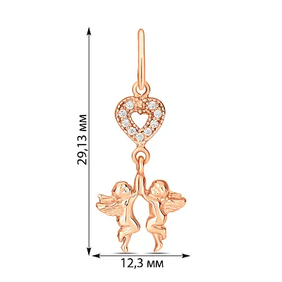 Кулон «Янголи» з червоного золота  (арт. 421899)