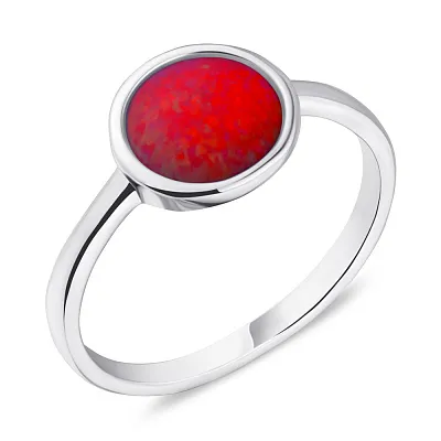 Кольцо из серебра с красным опалом (арт. 7501/2957Пок)