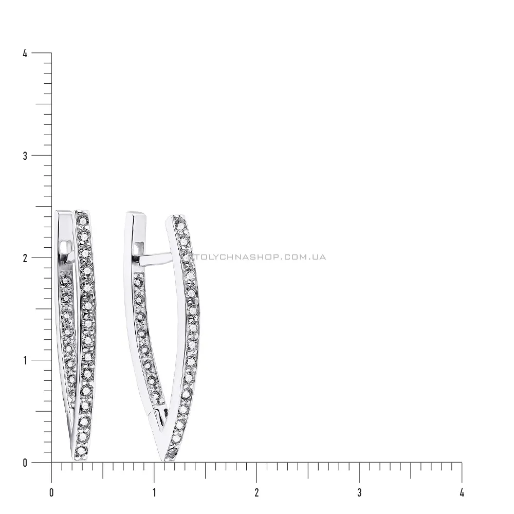 Срібні сережки з доріжкою з фіанітів (арт. 7502/3598)