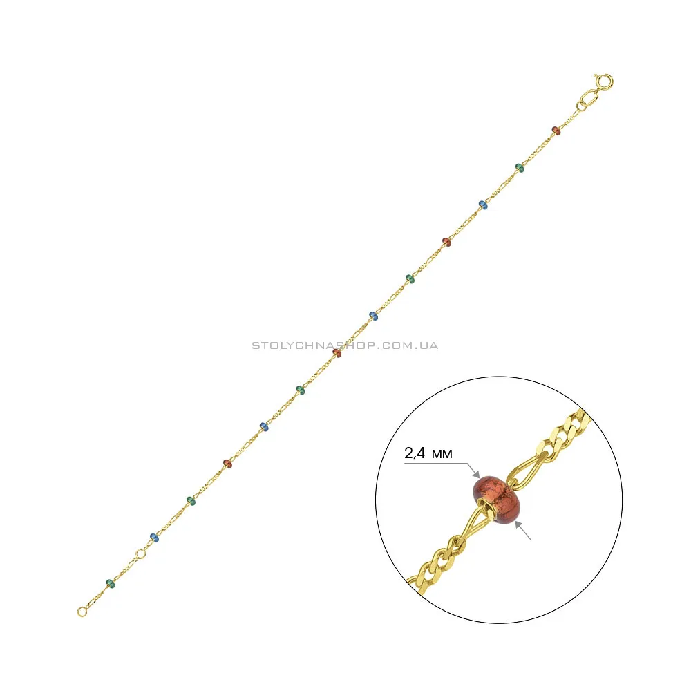 Браслет з жовтого золота з емаллю (арт. 326306жецв) - 2 - цена