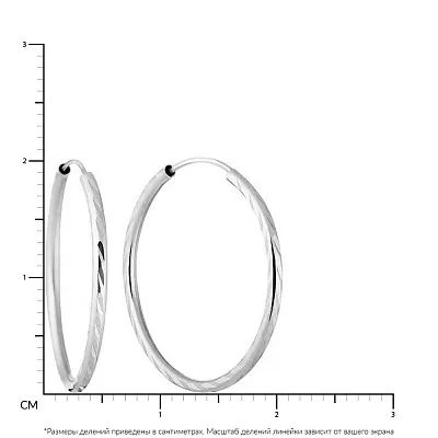 Сережки-кільця з білого золота (арт. 100025/20б)