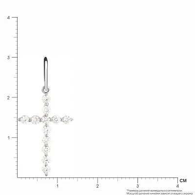 Золотая подвеска-крестик с фианитами (арт. 440543б)