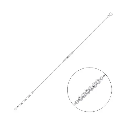 Срібний браслет з доріжкою з фіанітів  (арт. 7509/3510)