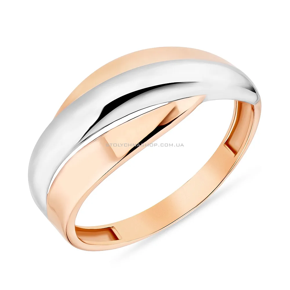 Золотое кольцо в комбинированном цвете металла (арт. 155031кб)