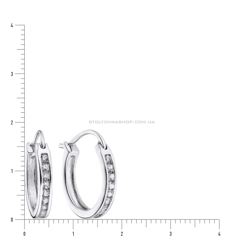 Серебряные серьги кольца с фианитами (арт. 7502/3576)
