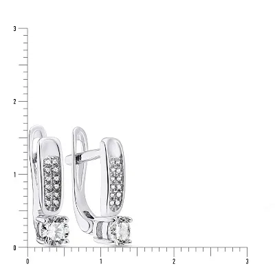 Сережки срібні з фіанітами (арт. 7502/3645)
