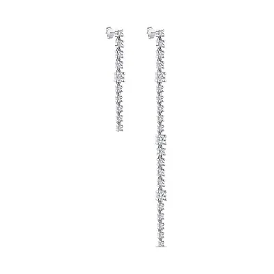 Срібні пусети з доріжкою з фіанітів (арт. 7518/5862)