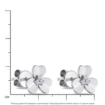 Серебряные пусеты &quot;Цветы&quot; с фианитами (арт. 7518/5929)