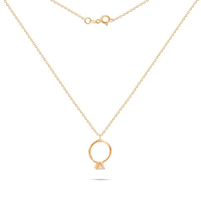 Колье «Помолвочное кольцо» из красного золота (арт. 350625)