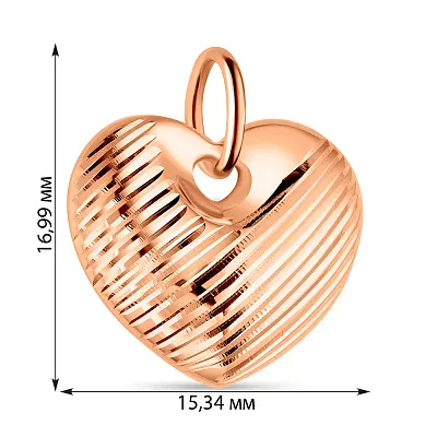 Підвіс з золота "Серце" з алмазною гранню (арт. 424408)