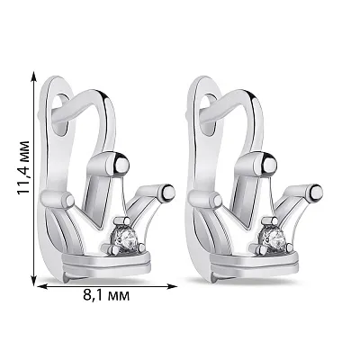 Дитячі срібні сережки Корона з емаллю (арт. 7502/9026еб)