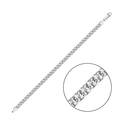 Срібний браслет плетіння Бісмарк подвійний (арт. 03120408п)