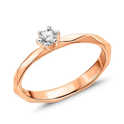 Золотое помолвочное кольцо с бриллиантом (арт. 1107151201)