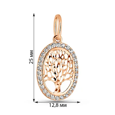 Золотий підвіс Дерево життя з фіанітами (арт. 424650)