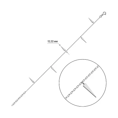 Золотий браслет з трикутними підвісками (арт. 324709б)