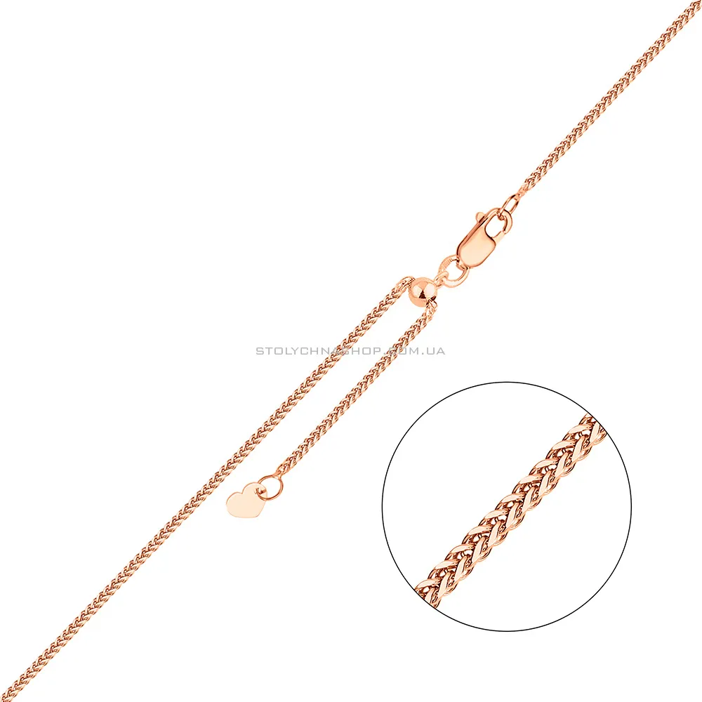 Золотий ланцюг плетіння Спіга квадратна з регулюванням довжини (арт. ц303504рз) - цена
