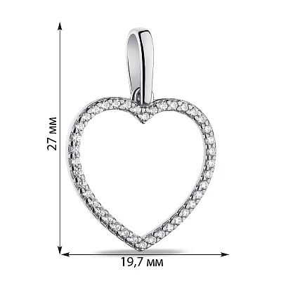 Срібний кулон Серце з фіанітами (арт. 7503/35202р)