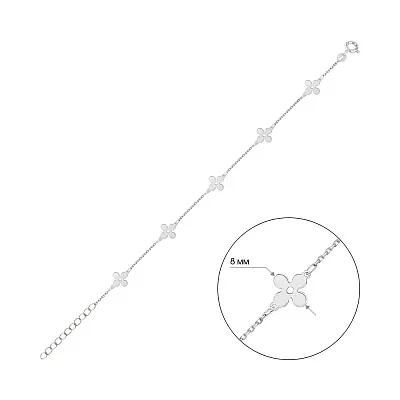 Браслет Квіти з білого золота (арт. 326512б)