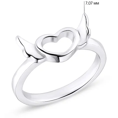 Серебряное кольцо «Сердечко» без камней  (арт. 7501/4336)