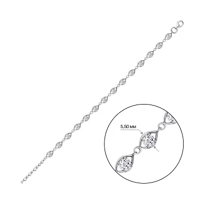 Срібний браслет з фіанітами (арт. 7909/2751-ч)