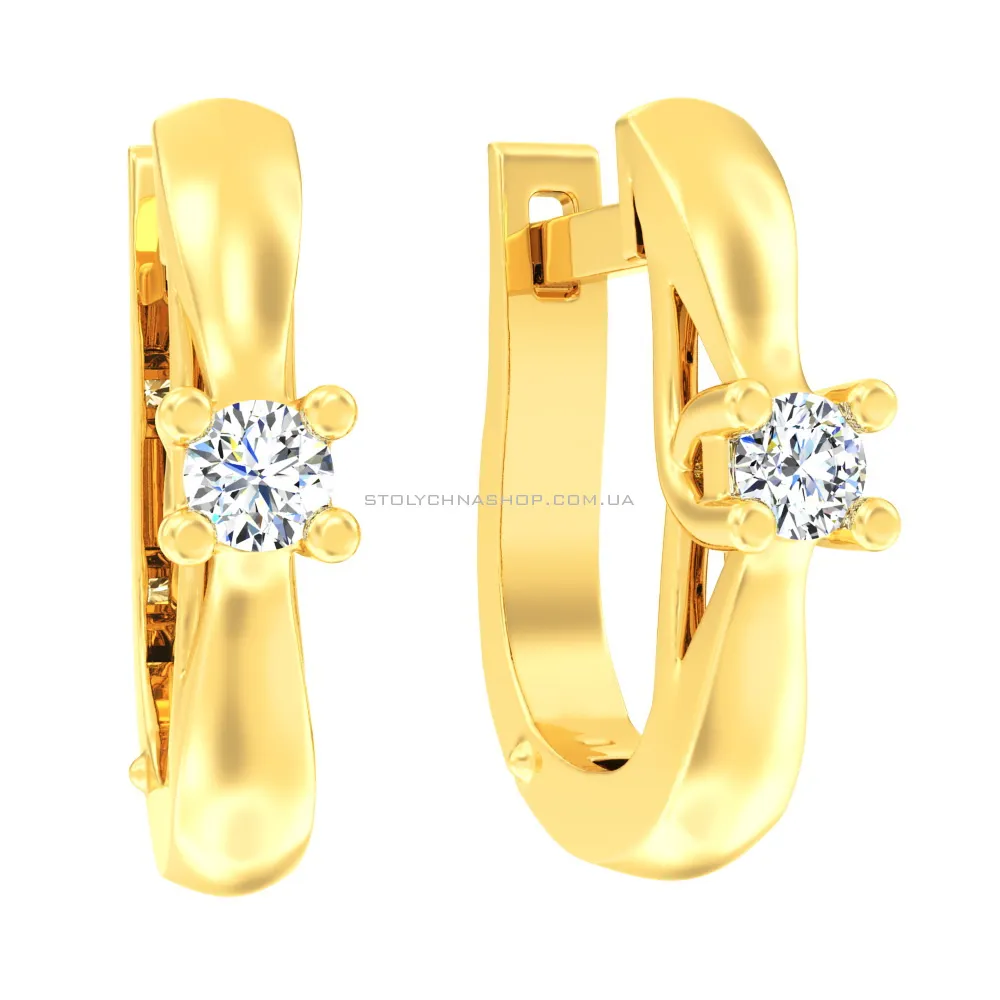 Золоті сережки з діамантами  (арт. С011004015ж) - цена