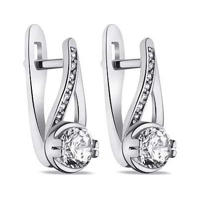 Серебряные серьги с фианитами (арт. 7502/21014р)