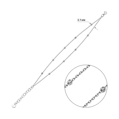 Золотой браслет на ногу с шариками (арт. 340065бн)