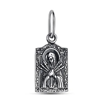 Срібна ладанка іконка Божа Матір «Семистрільна» (арт. 7917/3005-ч)