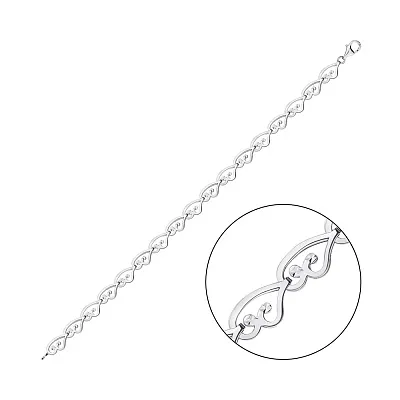 Срібний браслет з алмазною гранню  (арт. 7509/3697)