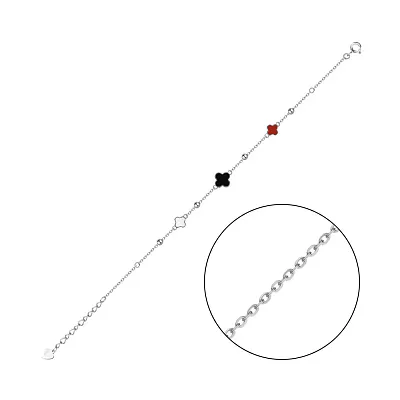 Тонкий срібний браслет з різнокольоровою емаллю  (арт. 7509/3117ечбк)
