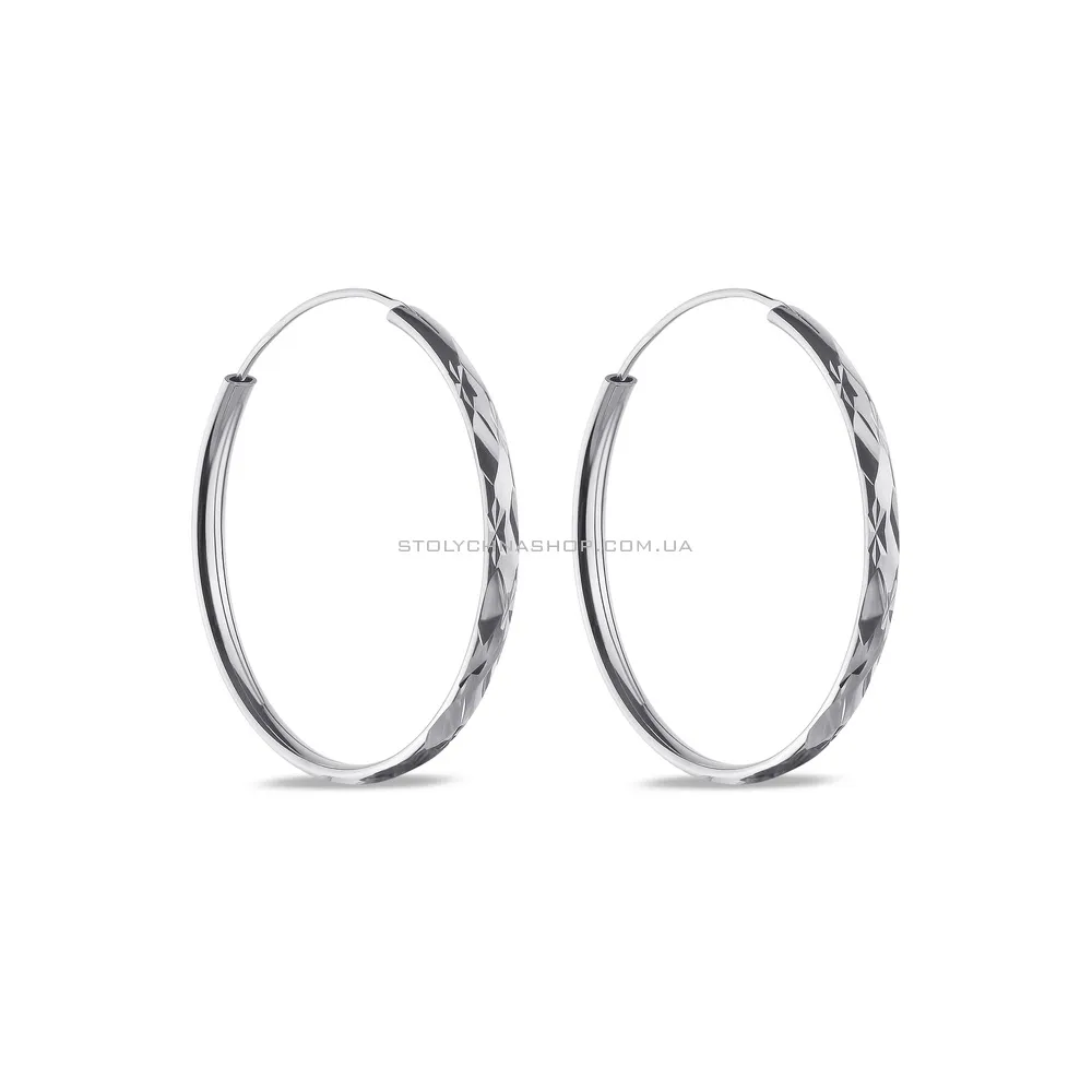 Срібні сережки-кільця без каміння (арт. 7502/4370/35)