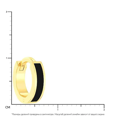 Серьга в одно ухо из желтого золота с эмалью  (арт. 110653жчЯ)