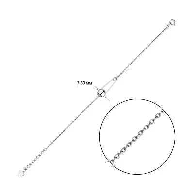 Браслет серебряный &quot;Булавка&quot; без камней  (арт. 7509/3541)