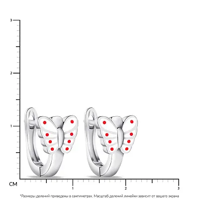 Дитячі срібні сережки з емаллю (арт. 7502/4326ебк)