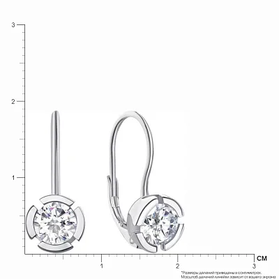 Срібні сережки з фіанітами (арт. 7502/3504)