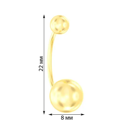 Золота сережка-пірсинг для пупка (арт. 360063ж)