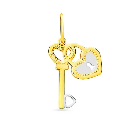 Золотая подвеска «Ключ от сердца»  (арт. 422636ж)
