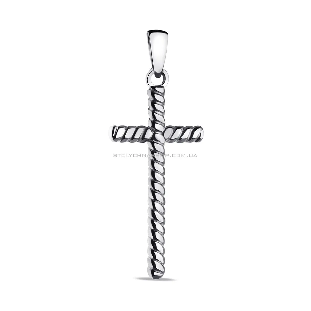 Срібний хрестик без каміння (арт. 7503/3921) - цена