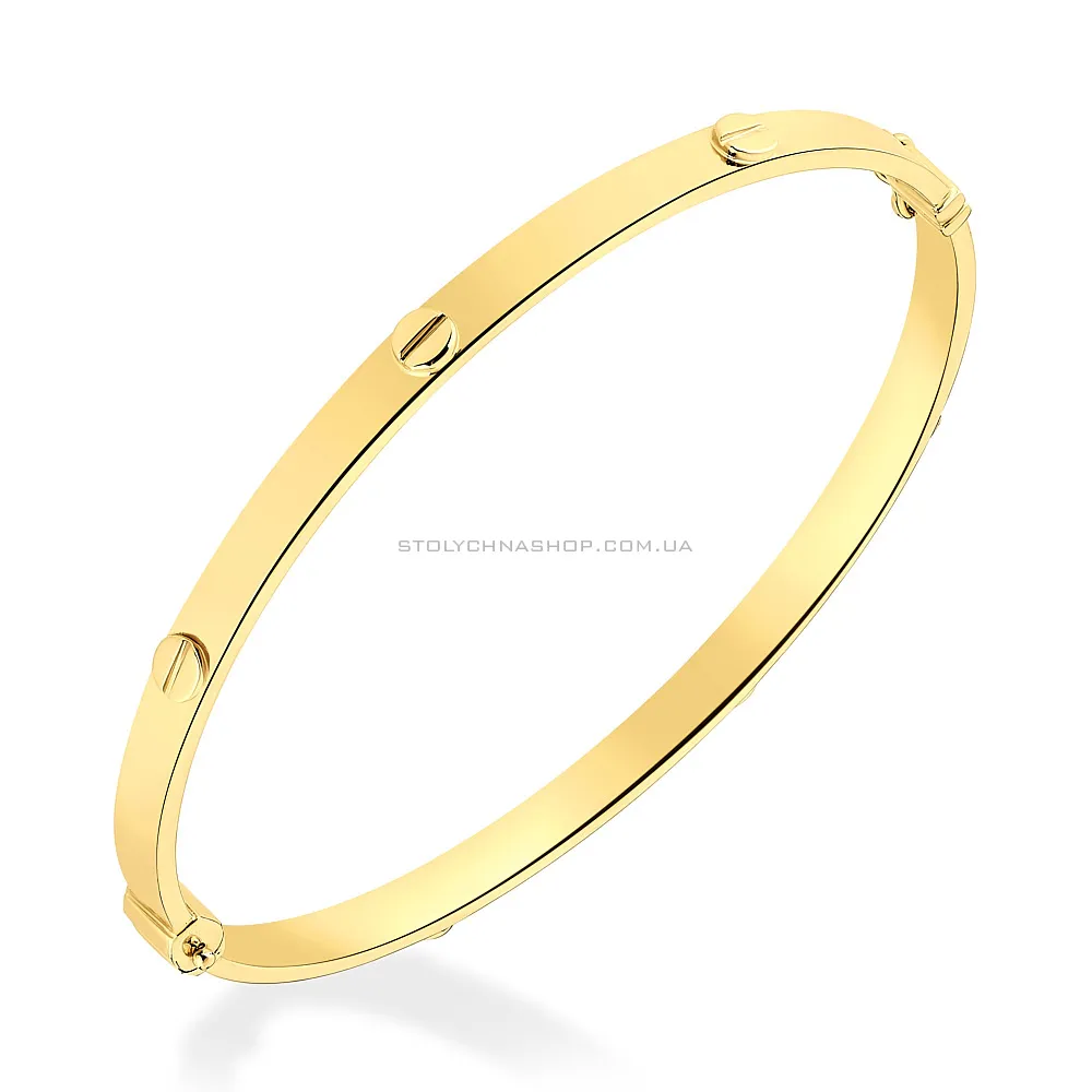 Жесткий браслет из желтого золота  (арт. 322531/3ж) - цена