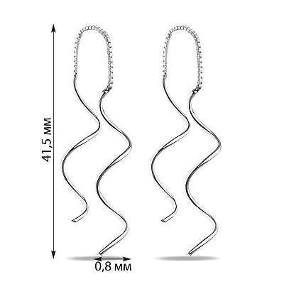 Срібні сережки протяжки (арт. 7502/3108)