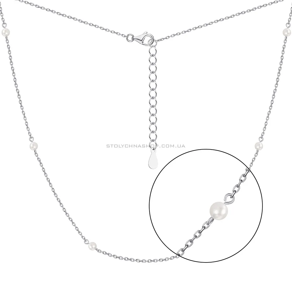 Срібне кольє з перлинами  (арт. 7507/1569жб)