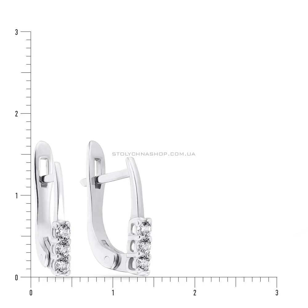 Срібні сережки з фіанітами (арт. 7502/29212р)