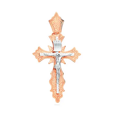 Золотой нательный крестик с распятием  (арт. 501572кб)