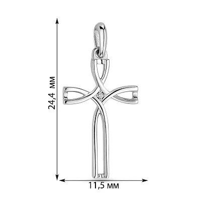 Крестик из золота с бриллиантом (арт. 3102031202)