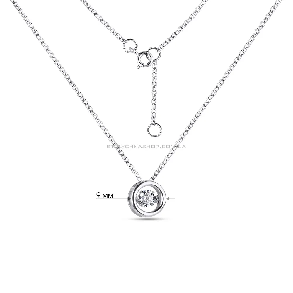Серебряное колье с фианитом (арт. 7507/720) - 3 - цена