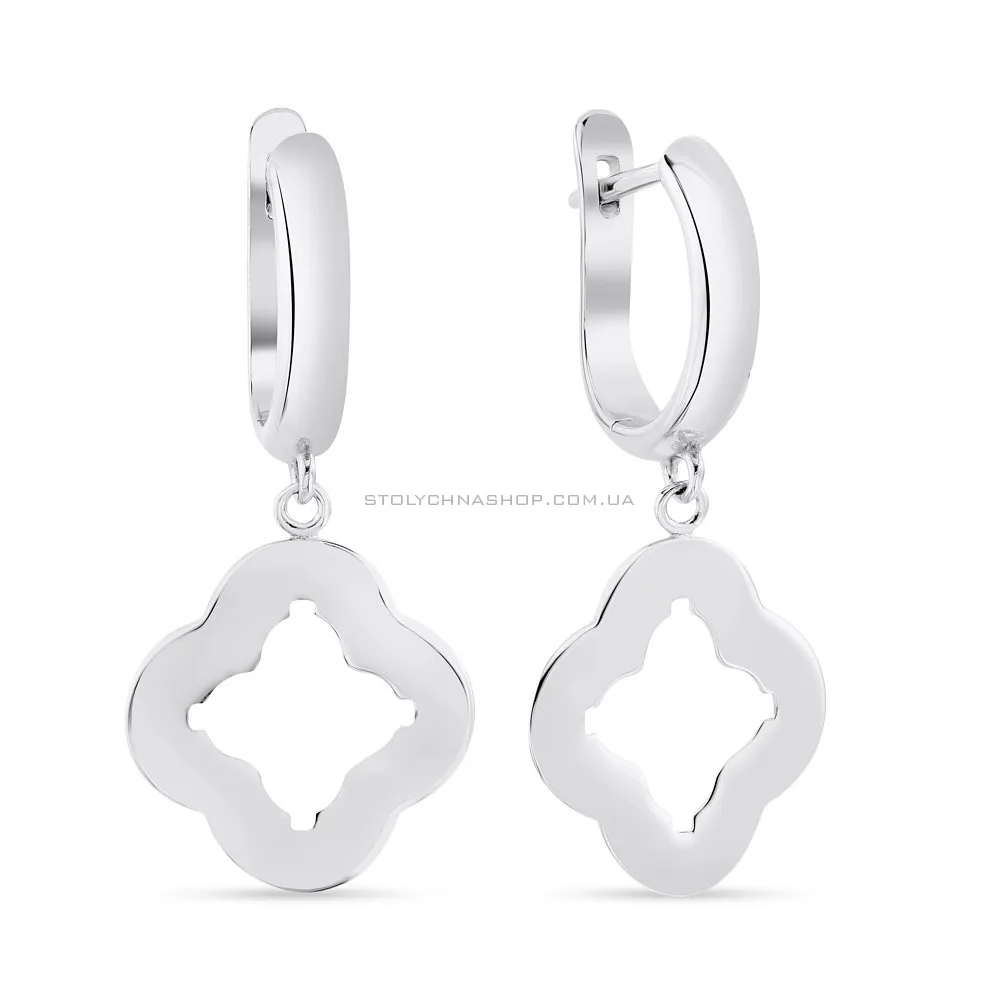 Срібні сережки-підвіски "Клевер" без каміння  (арт. 7502/2619045) - цена