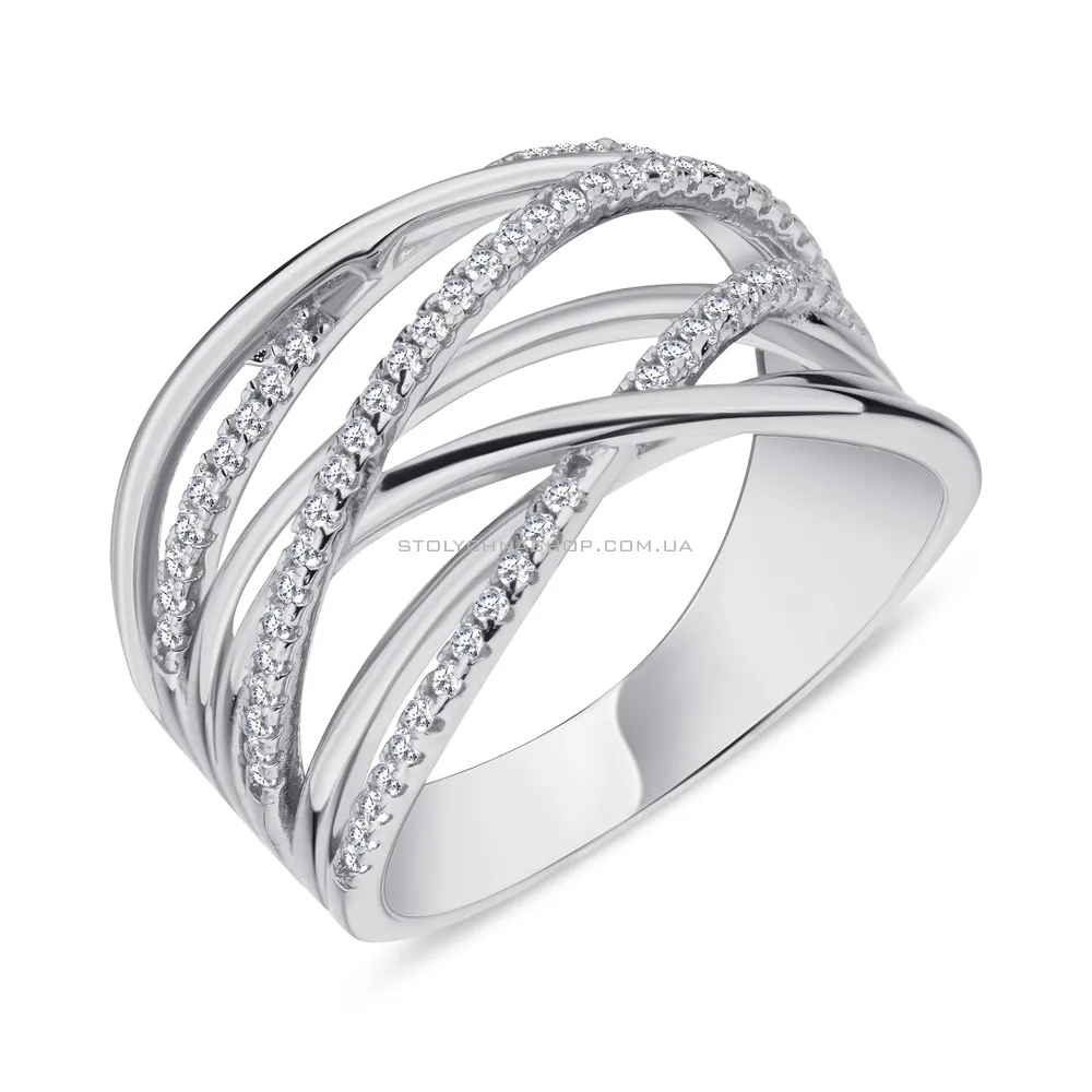 Серебряное кольцо с белыми фианитами (арт. 7501/5072)