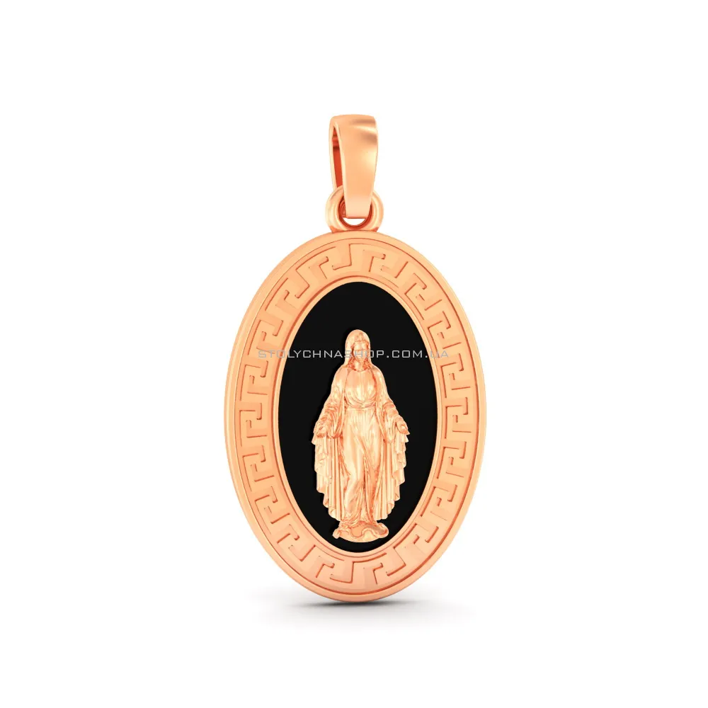 Золота ладанка Божа Матір з емаллю (арт. 440935еч)