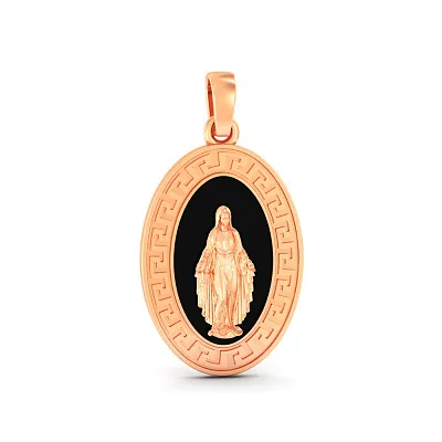 Золотая ладанка Божья Матерь с эмалью (арт. 440935еч)