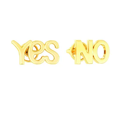 Серьги-пусеты «Yes&No» из желтого золота (арт. 110651ж)